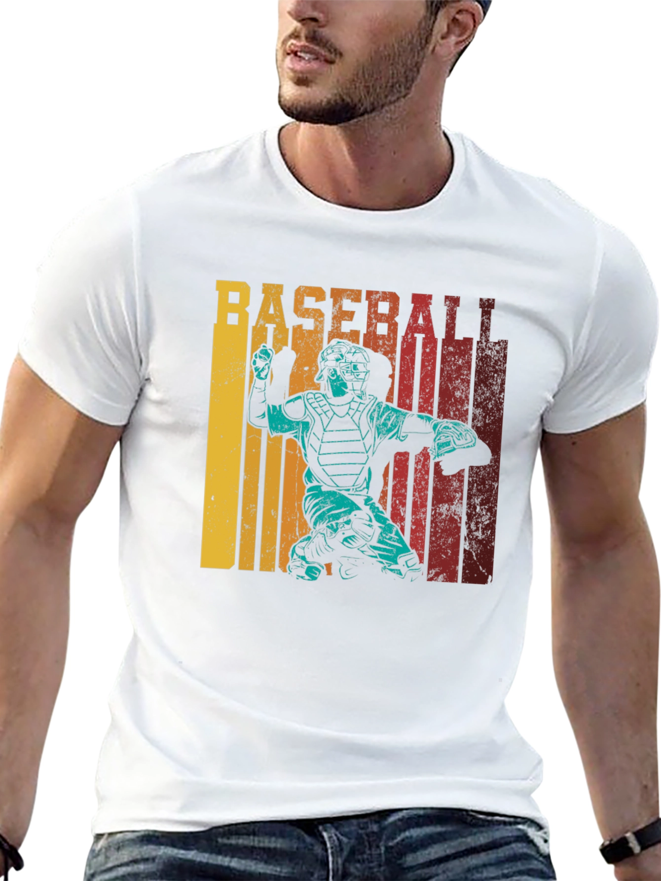 Baseball Catcher Retro T-Shirt