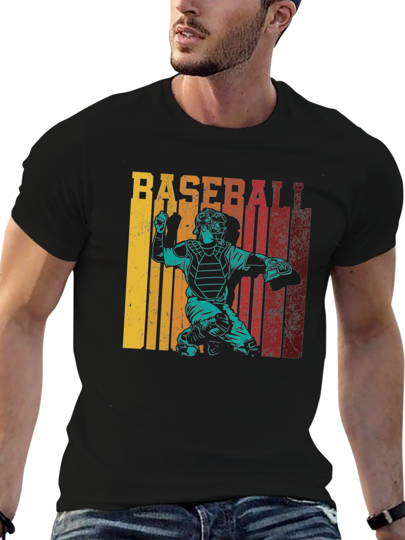 Baseball Catcher Retro T-Shirt
