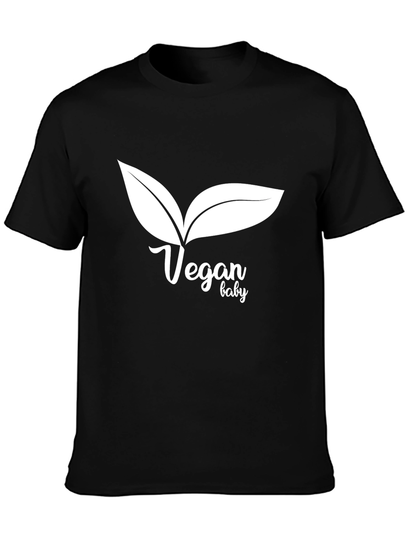 Vegan Baby T-Shirt: Black Crew Neck Tee