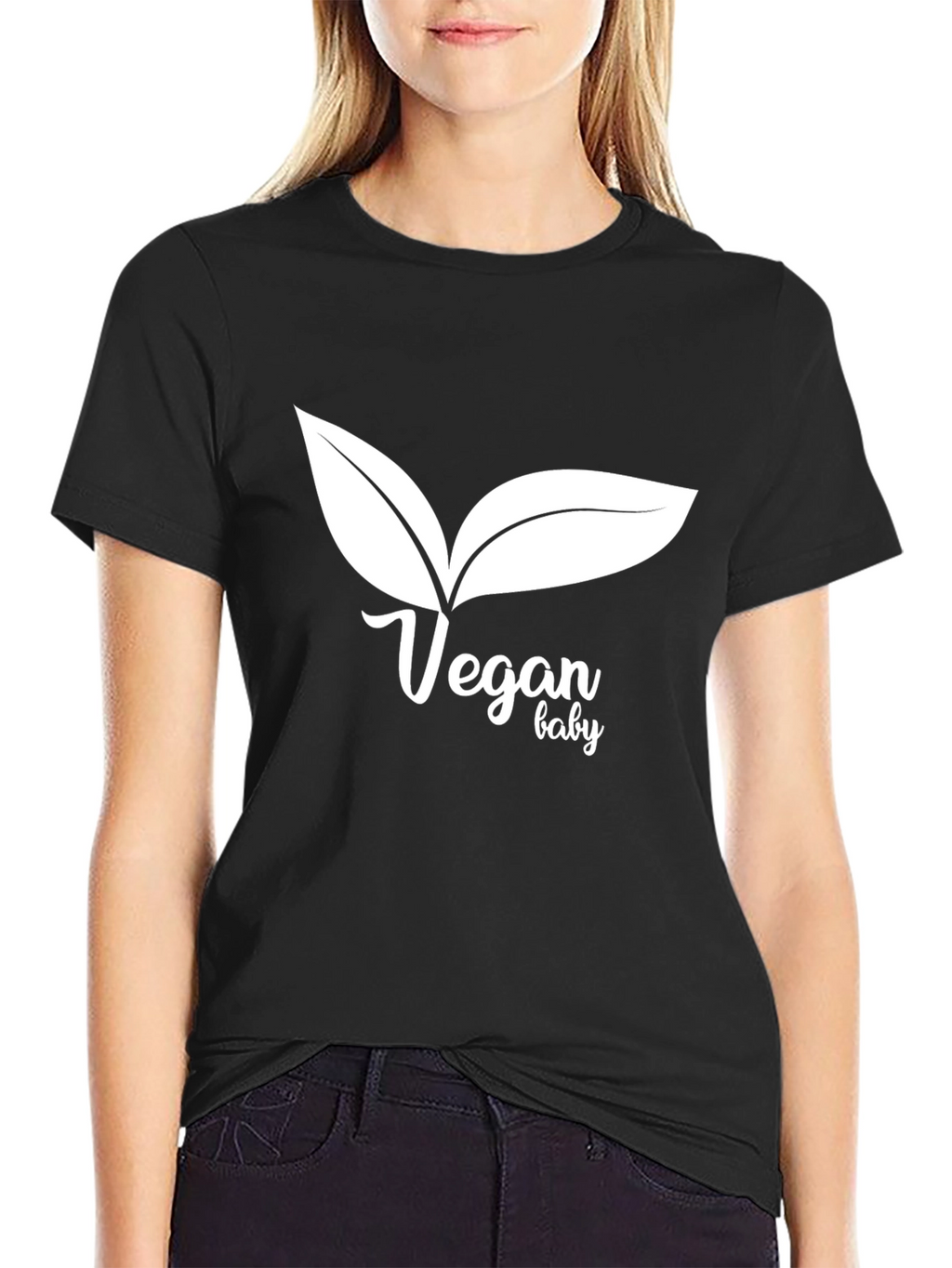 Vegan Baby T-Shirt: Black Crew Neck Tee