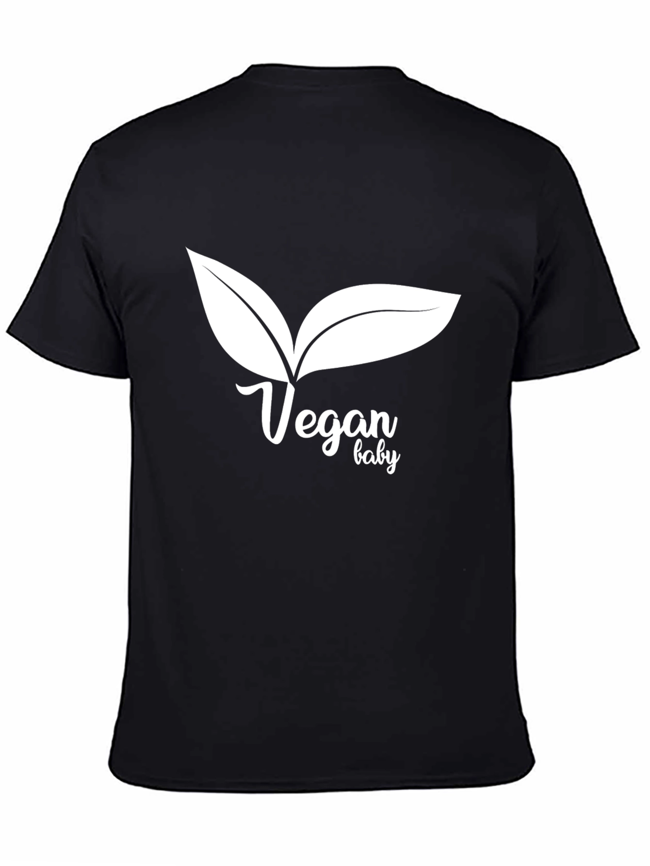 Vegan Baby T-Shirt: Black Crew Neck Tee