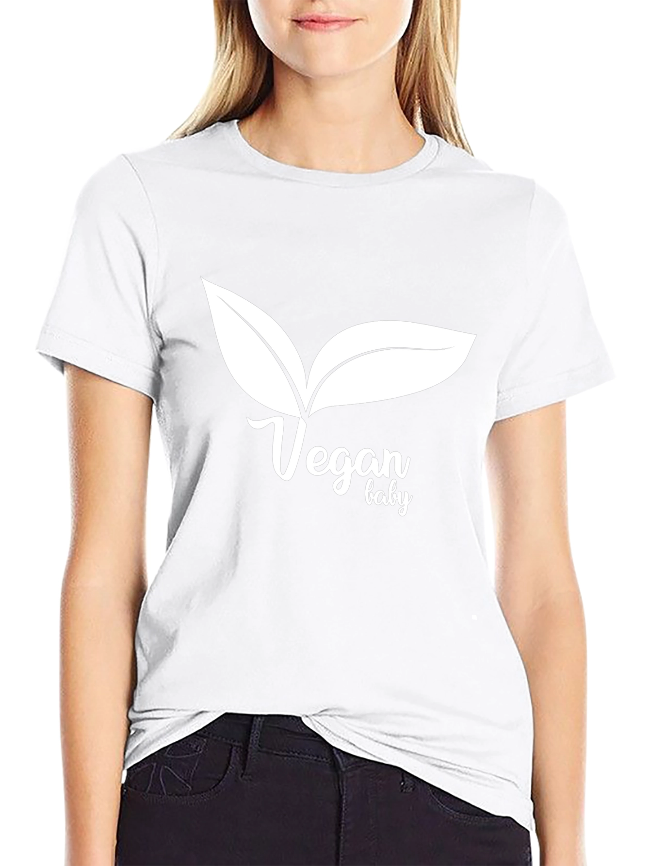 Vegan Baby T-Shirt: Black Crew Neck Tee