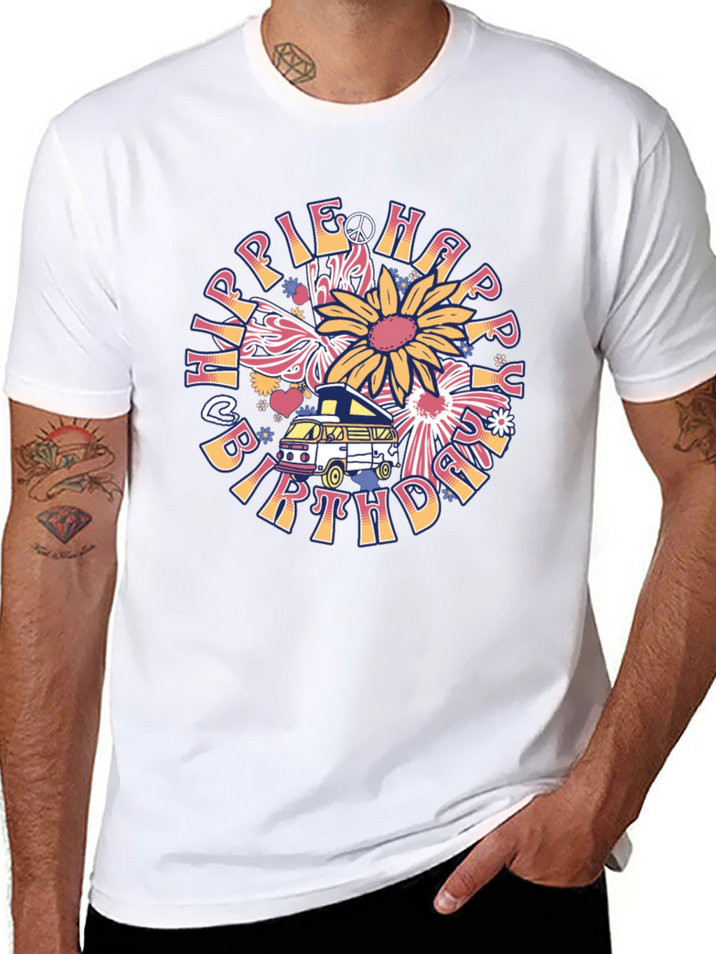 Hippie Happy Birthday T-Shirt