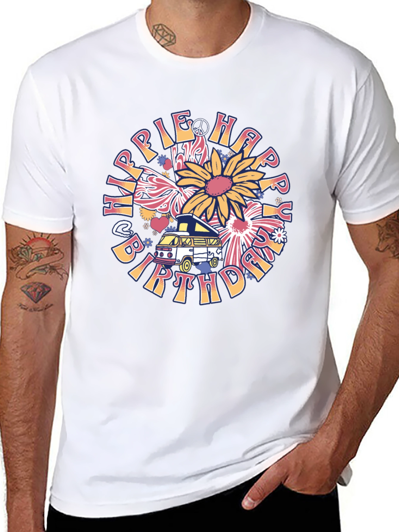 Hippie Happy Birthday T-Shirt