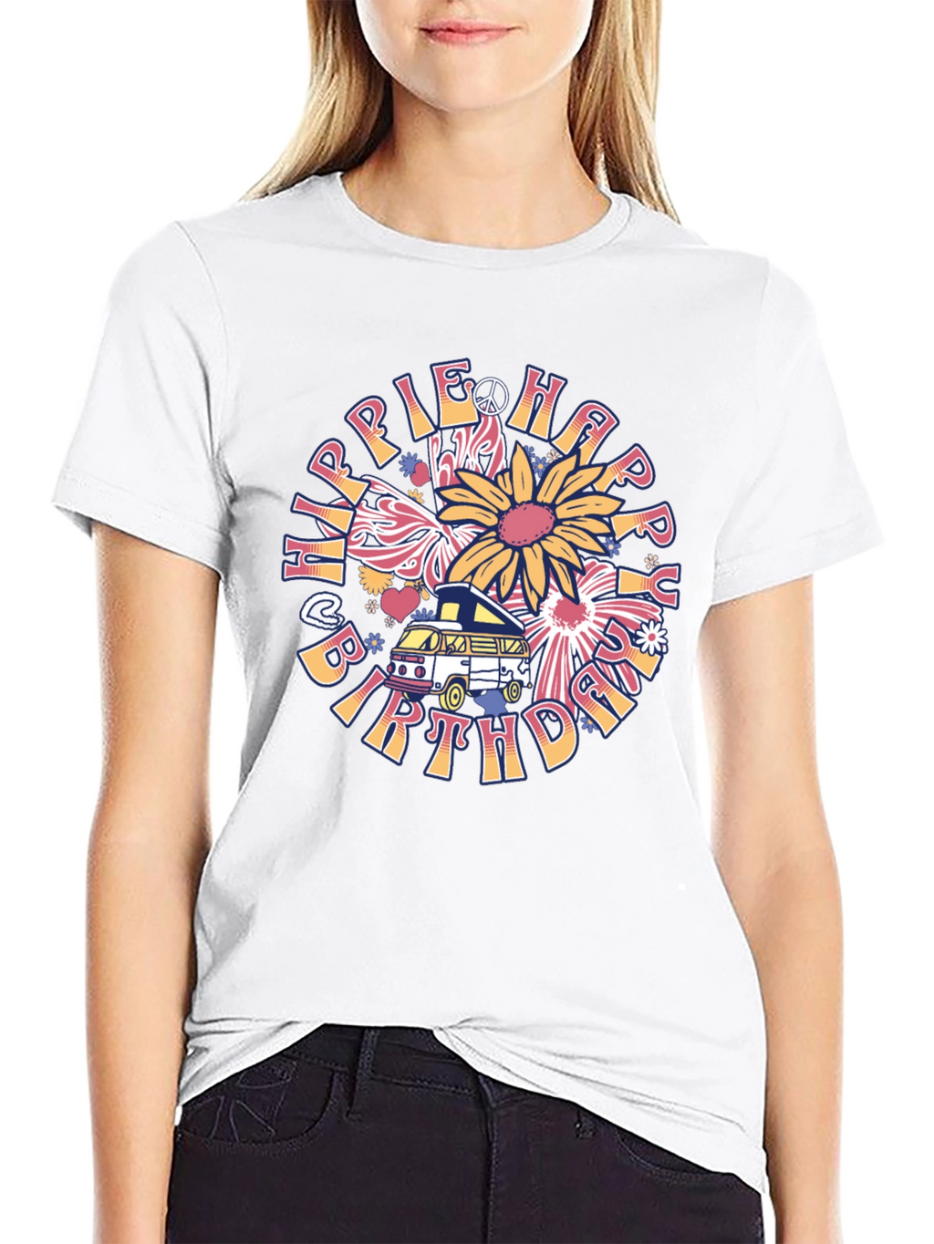 Hippie Happy Birthday T-Shirt