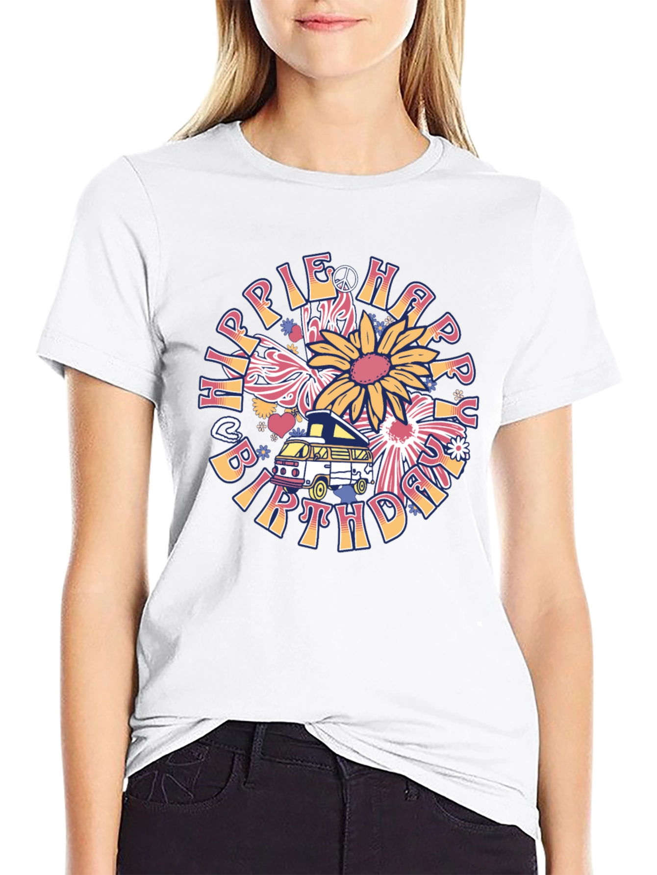 Hippie Happy Birthday T-Shirt
