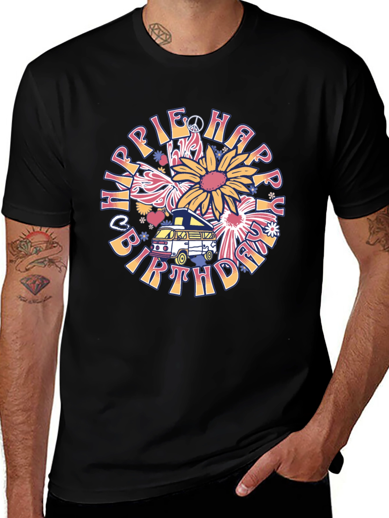 Hippie Happy Birthday T-Shirt