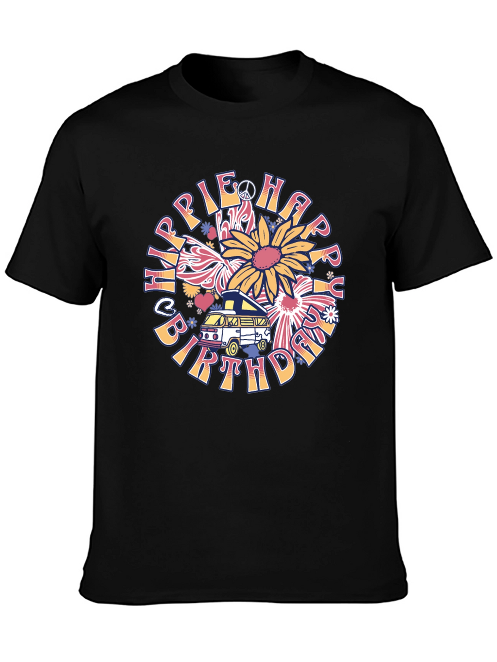 Hippie Happy Birthday T-Shirt