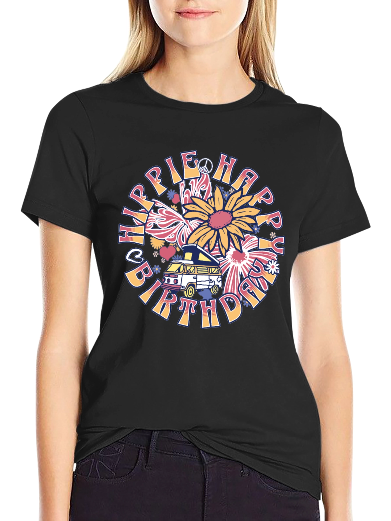 Hippie Happy Birthday T-Shirt