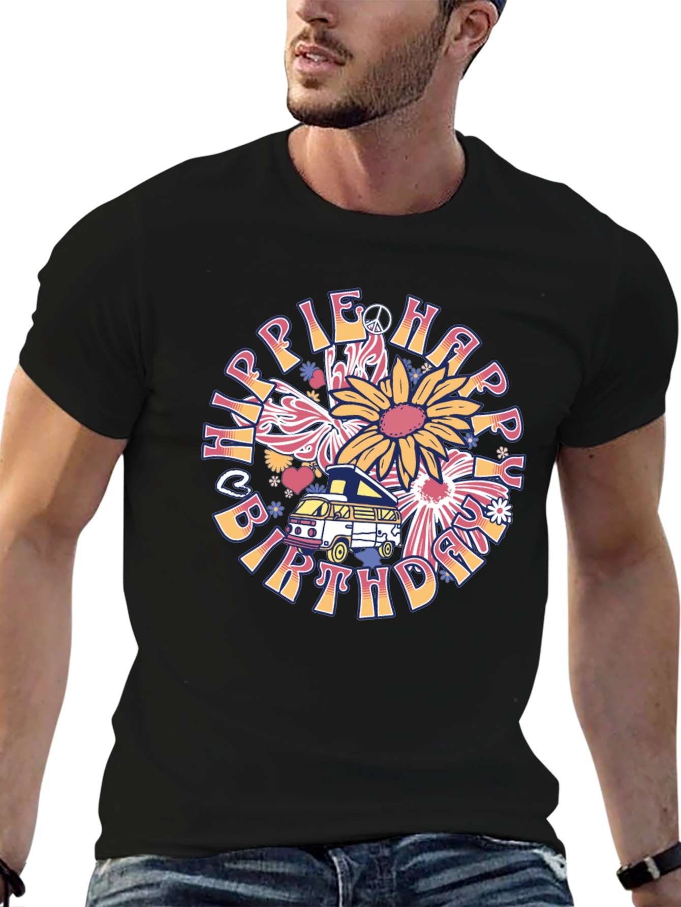 Hippie Happy Birthday T-Shirt