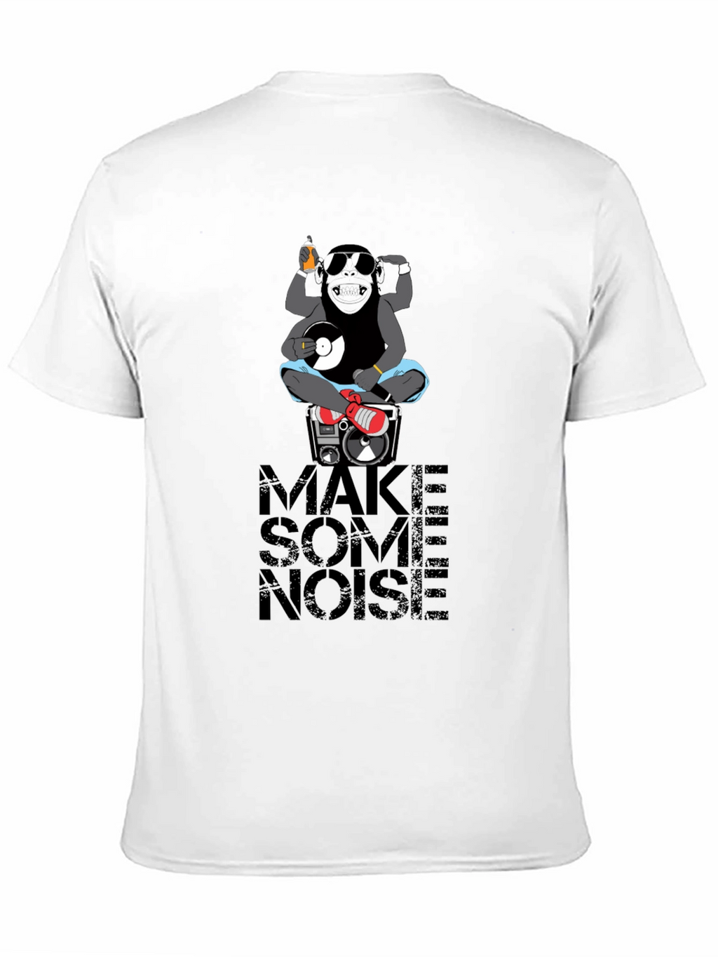 DJ Monkey Graphic Print Black T-Shirt