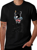 DJ Monkey Graphic Print Black T-Shirt