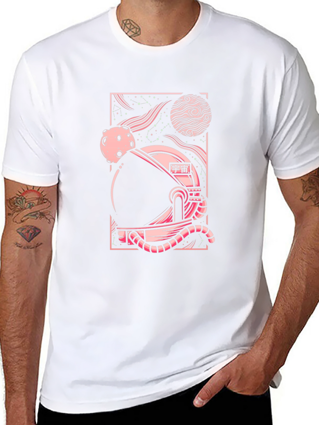 Retro Space Graphic T-Shirt - Black