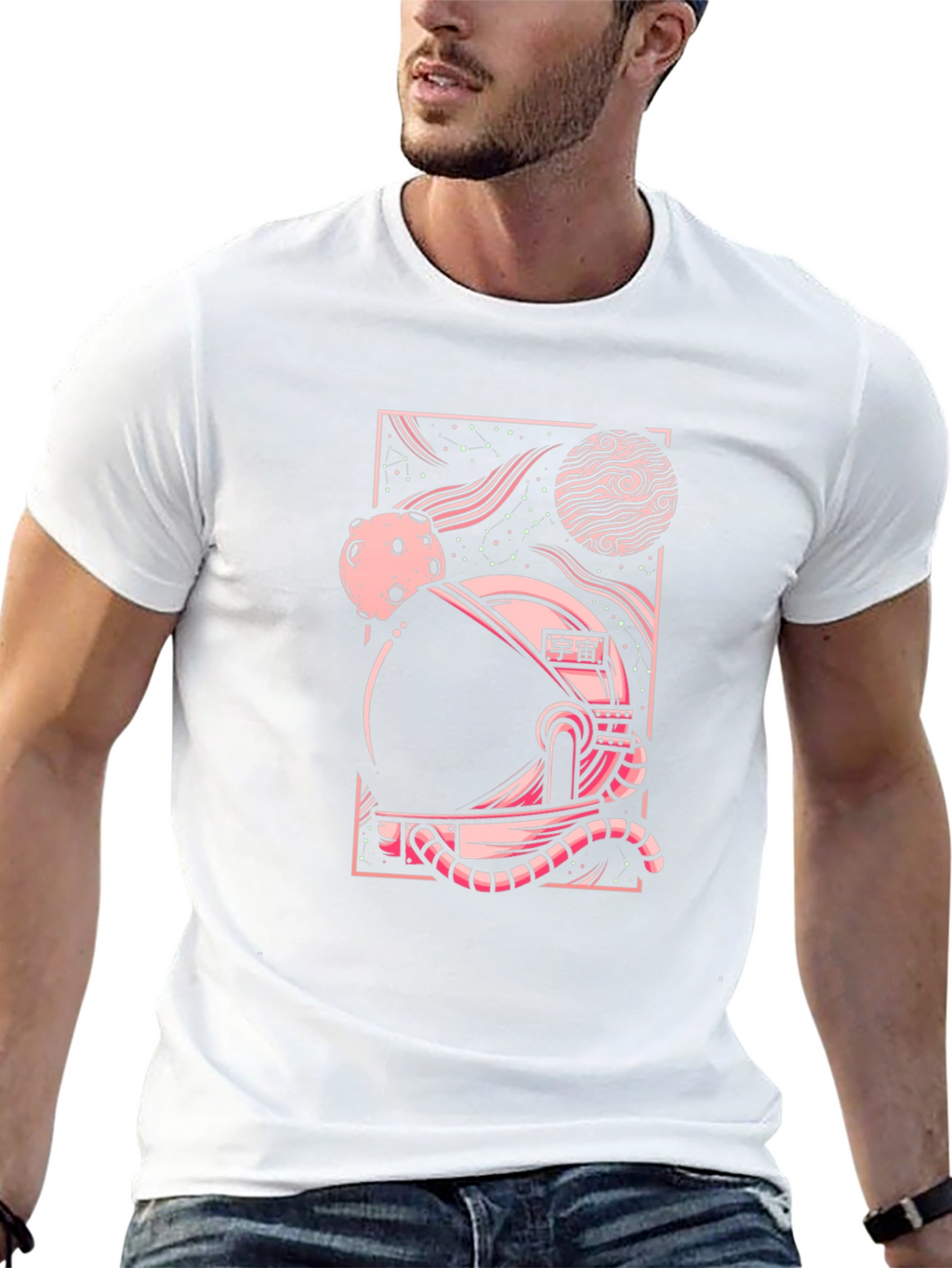 Retro Space Graphic T-Shirt - Black