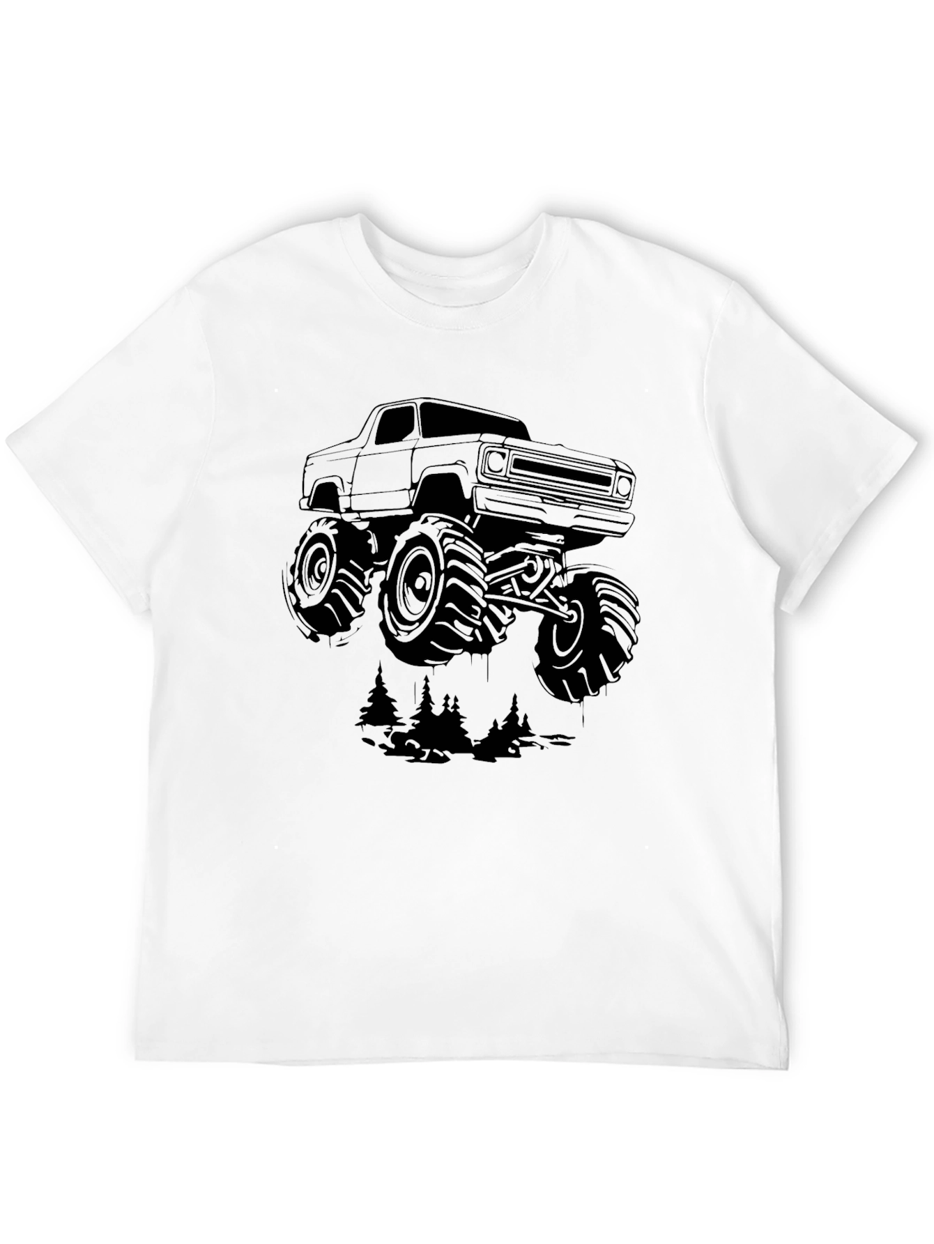 Monster Truck Graphic Tee - Black Cotton Blend