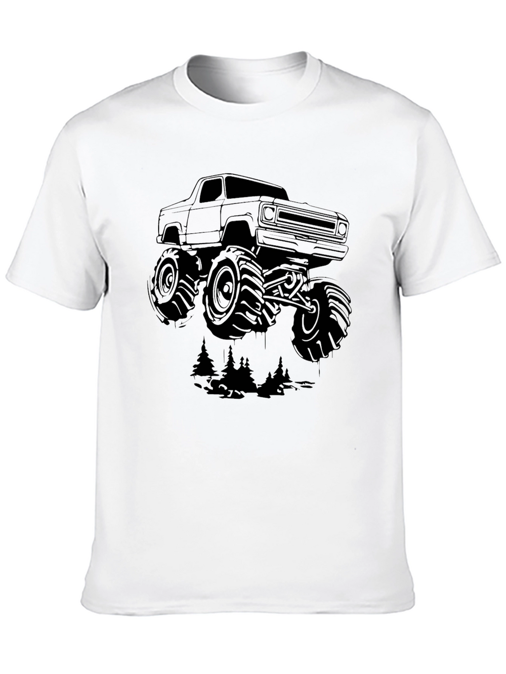 Monster Truck Graphic Tee - Black Cotton Blend