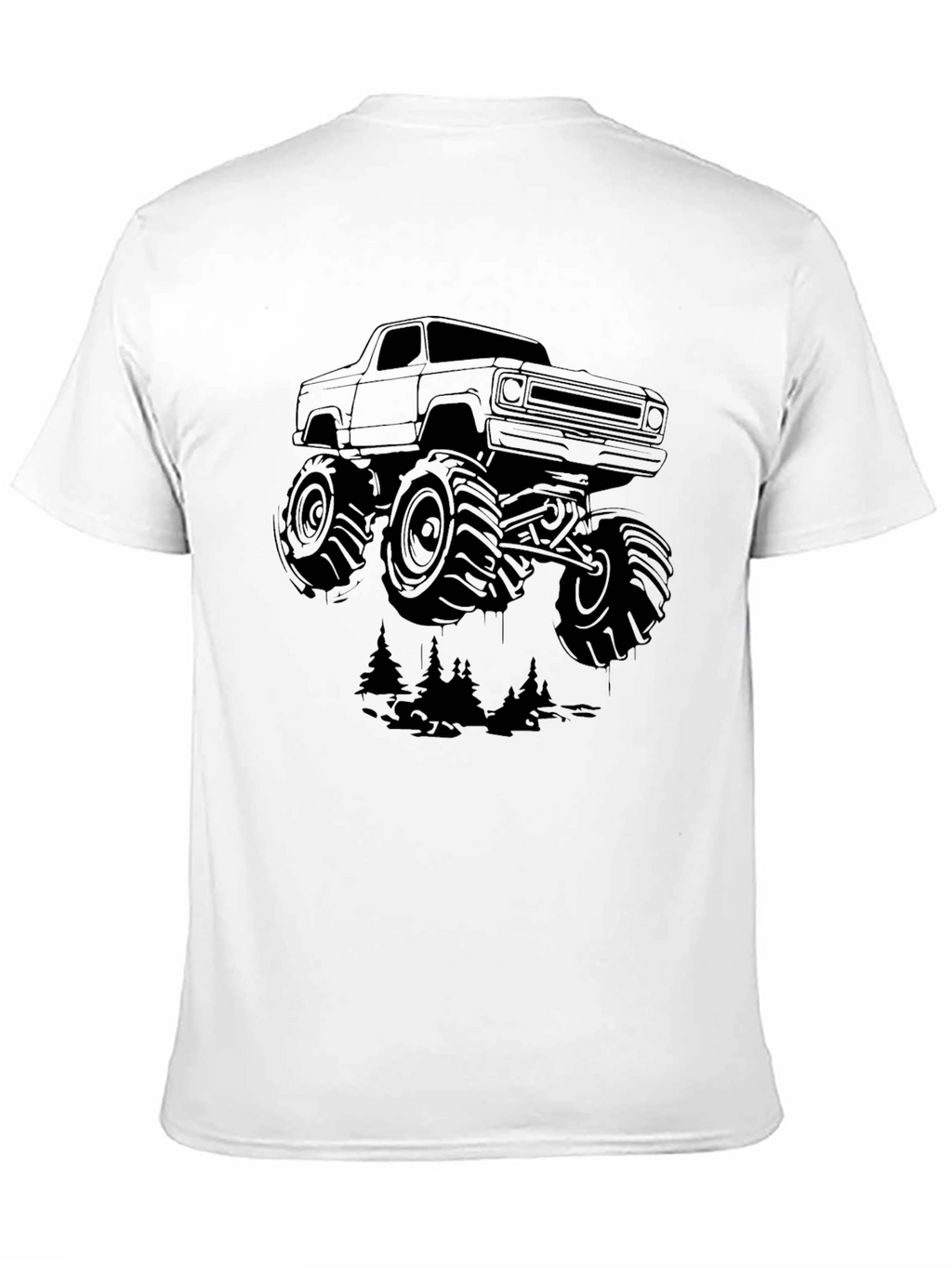 Monster Truck Graphic Tee - Black Cotton Blend