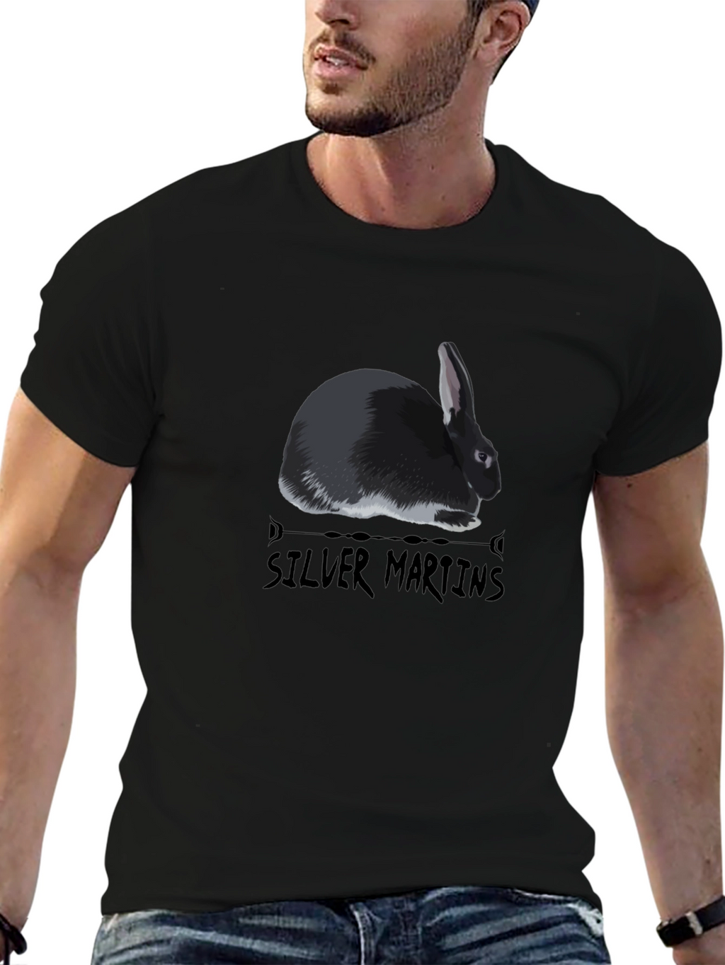 Silver Martens Rabbit Graphic Tee