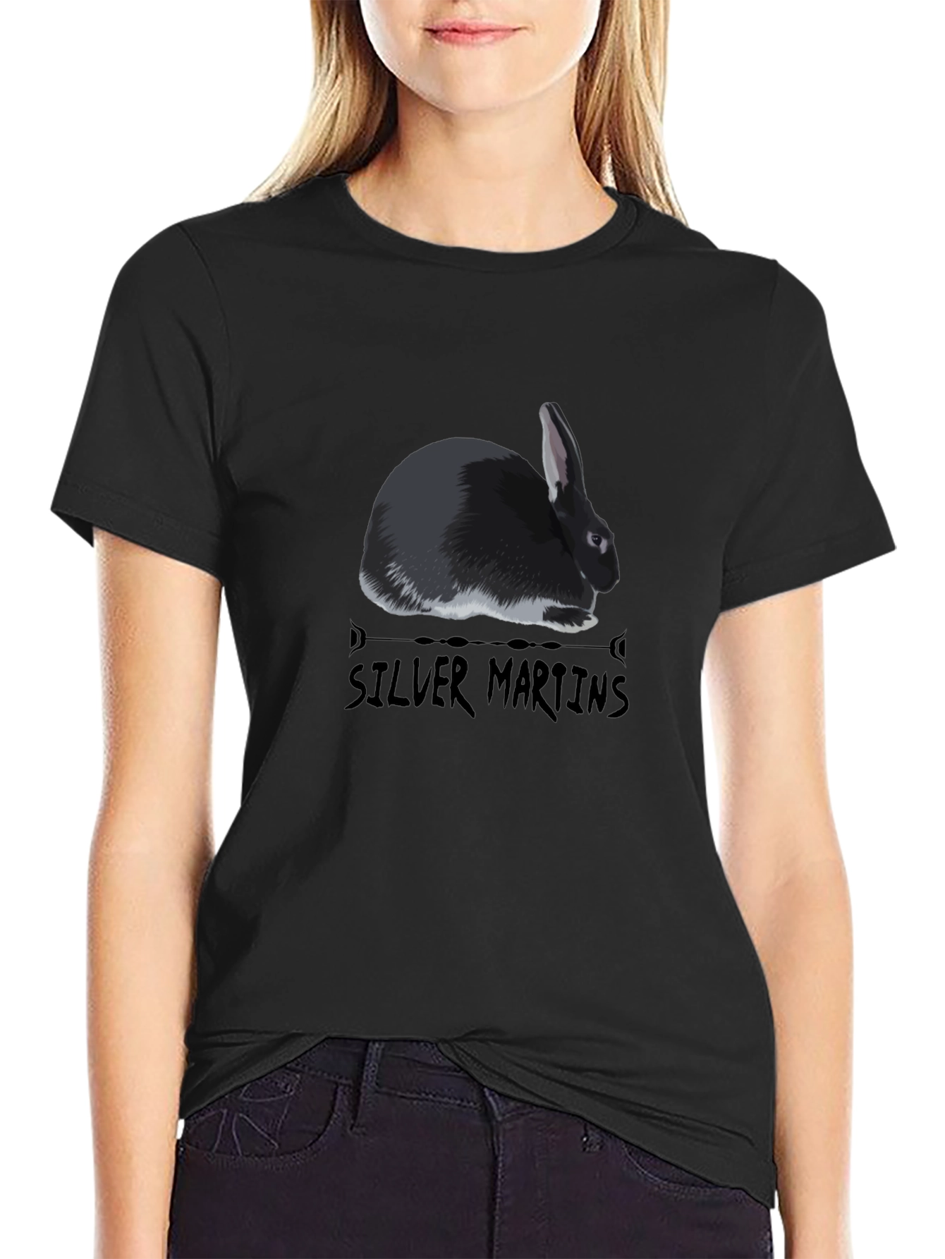 Silver Martens Rabbit Graphic Tee