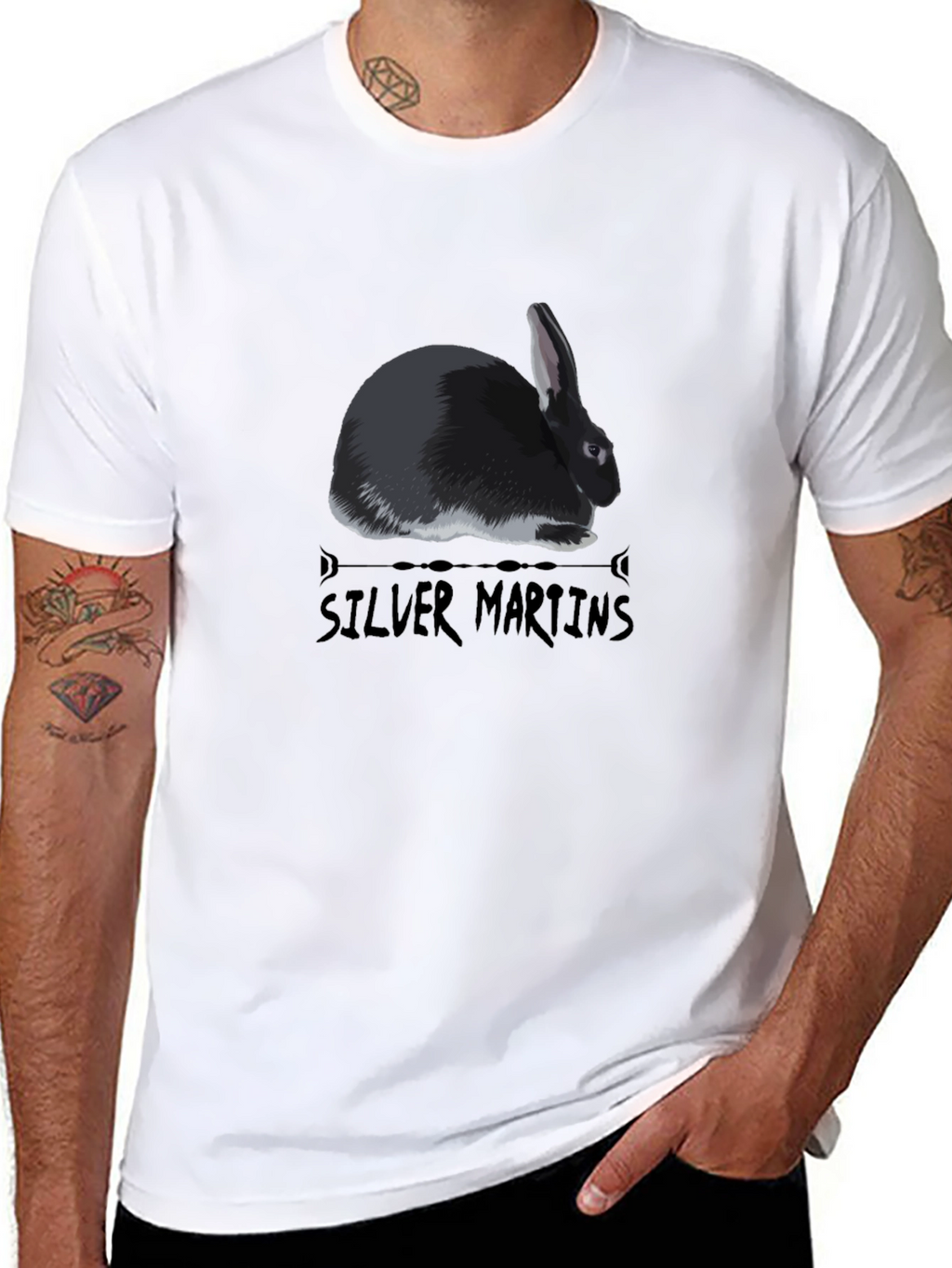 Silver Martens Rabbit Graphic Tee
