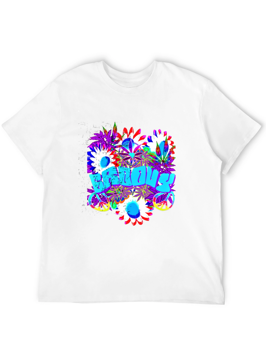 Groovy Vibes T-Shirt: Floral Peace Sign Design