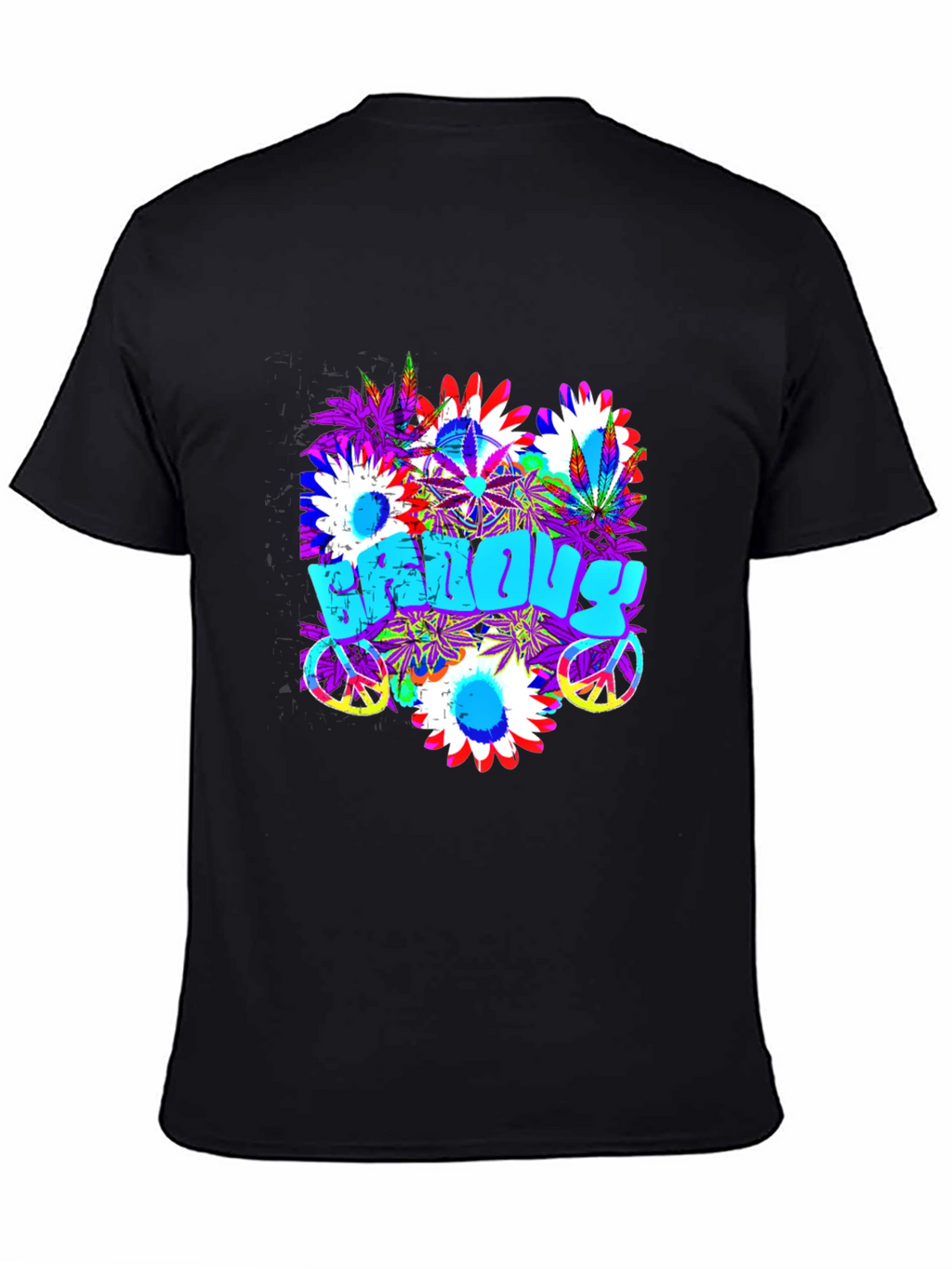 Groovy Vibes T-Shirt: Floral Peace Sign Design