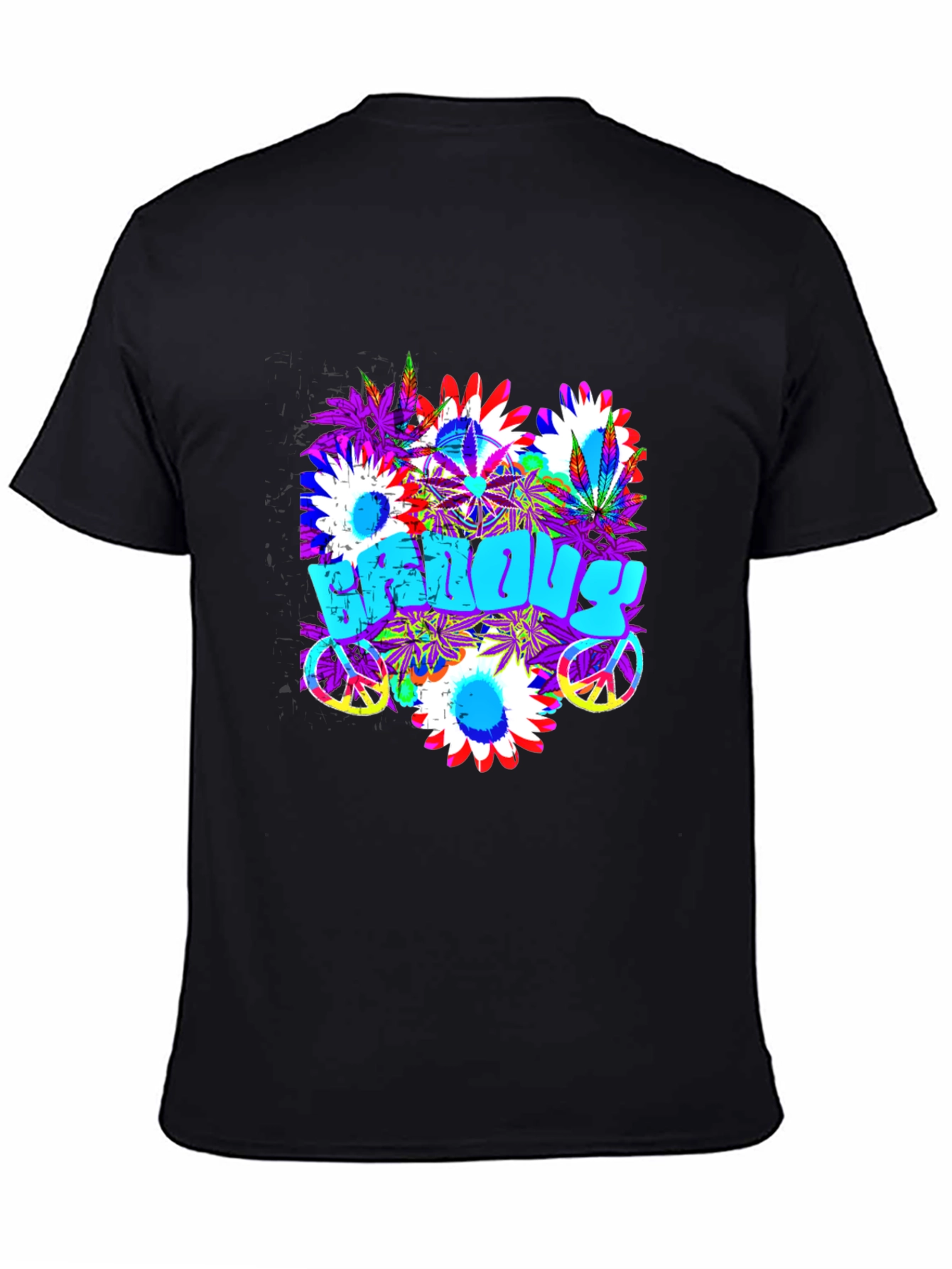 Groovy Vibes T-Shirt: Floral Peace Sign Design