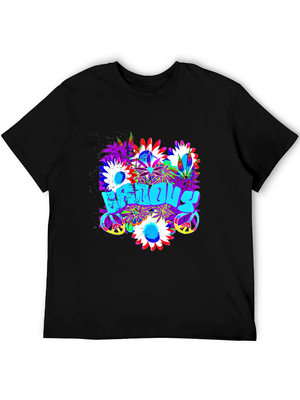 Groovy Vibes T-Shirt: Floral Peace Sign Design