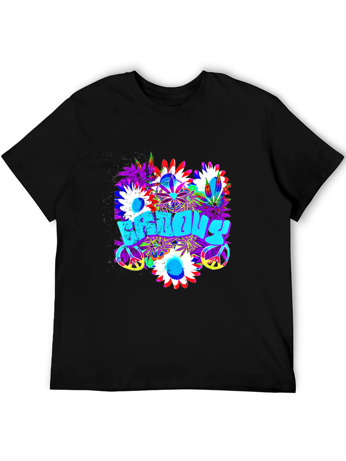 Groovy Vibes T-Shirt: Floral Peace Sign Design