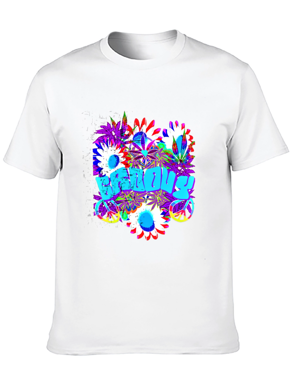 Groovy Vibes T-Shirt: Floral Peace Sign Design
