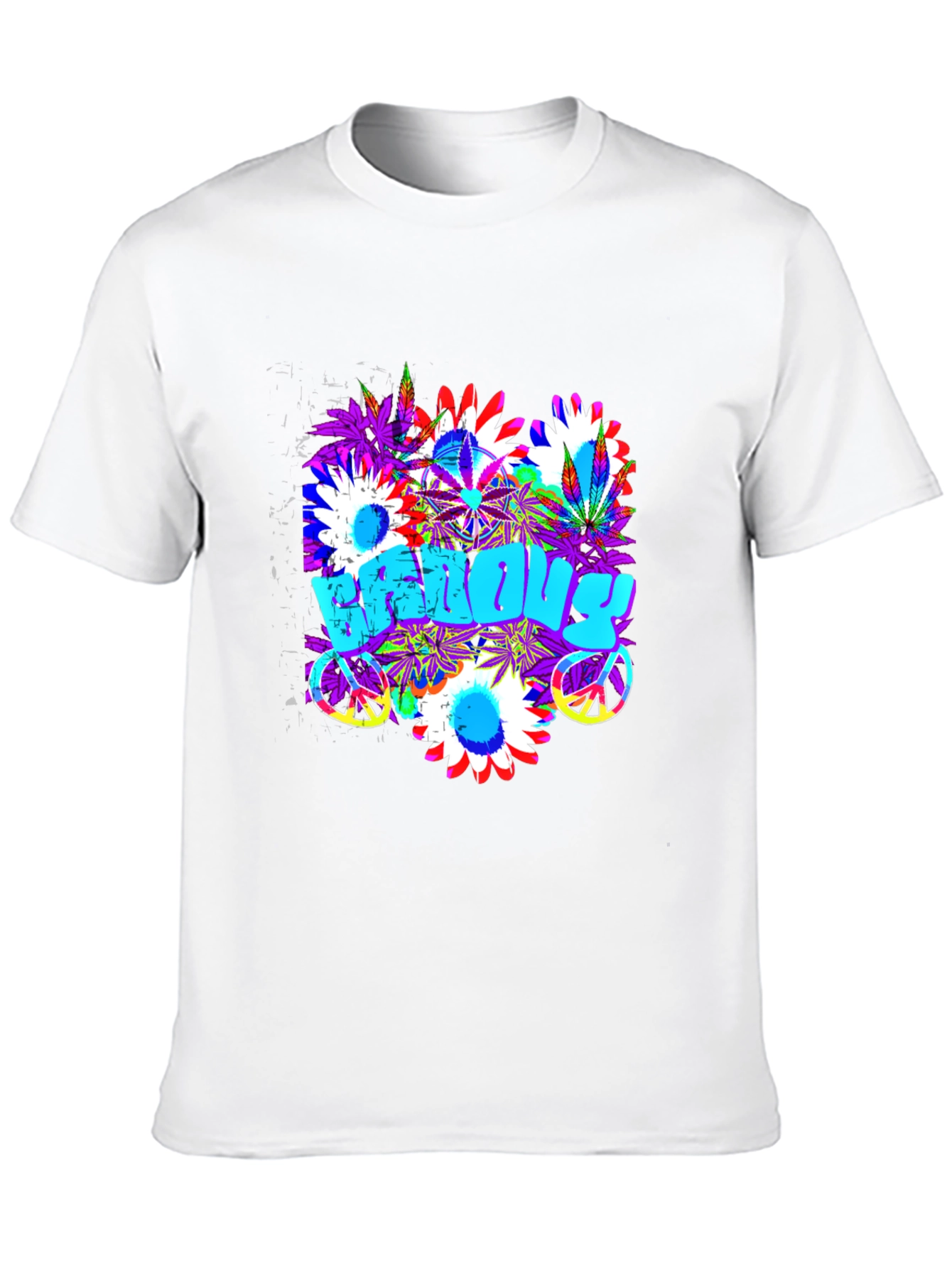 Groovy Vibes T-Shirt: Floral Peace Sign Design