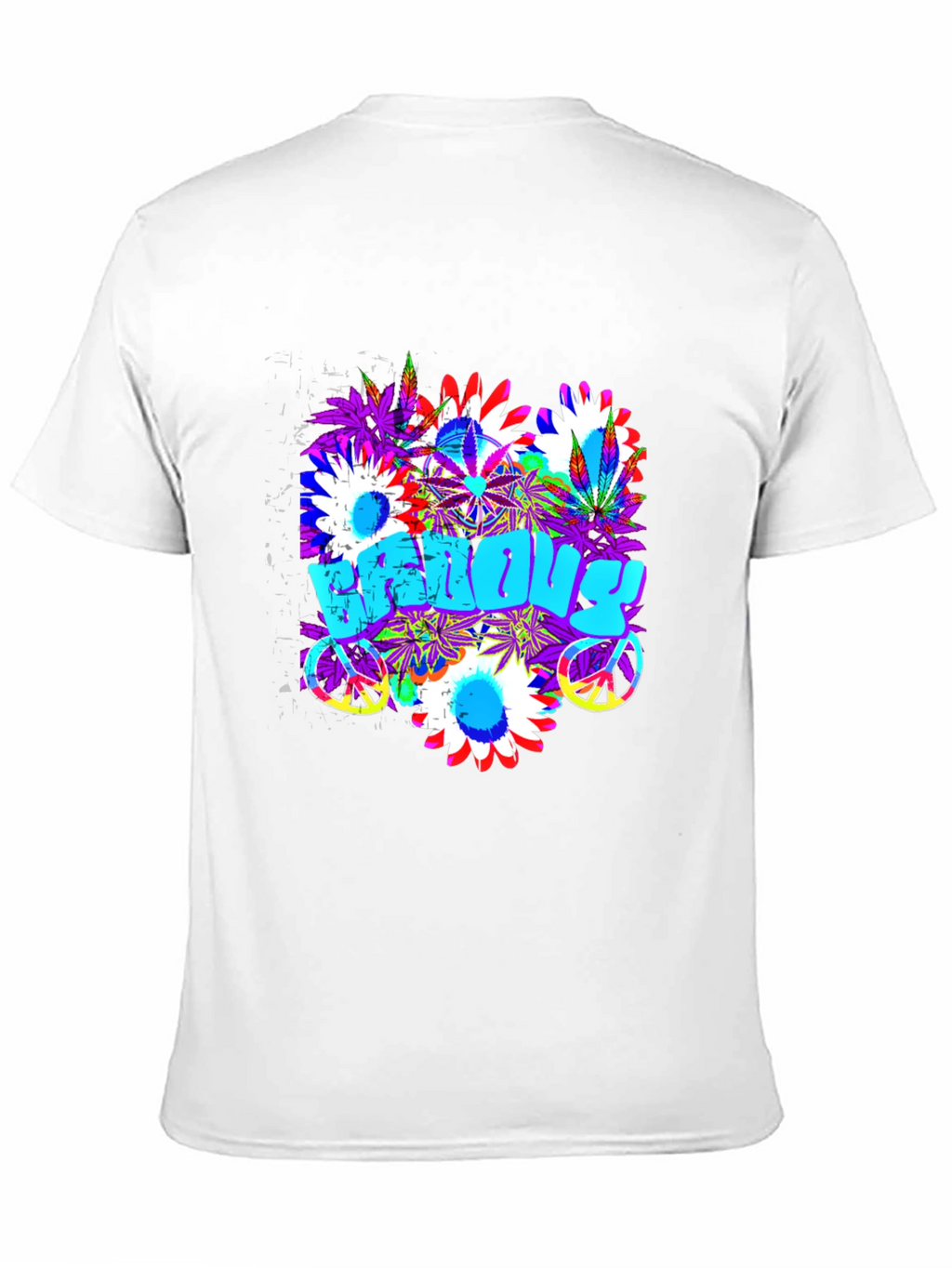 Groovy Vibes T-Shirt: Floral Peace Sign Design
