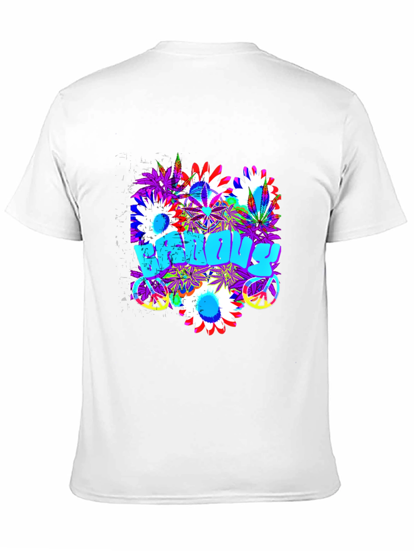 Groovy Vibes T-Shirt: Floral Peace Sign Design