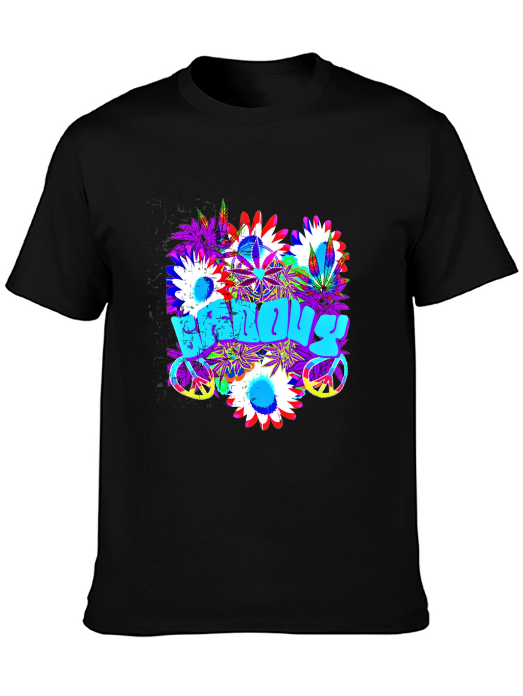 Groovy Vibes T-Shirt: Floral Peace Sign Design