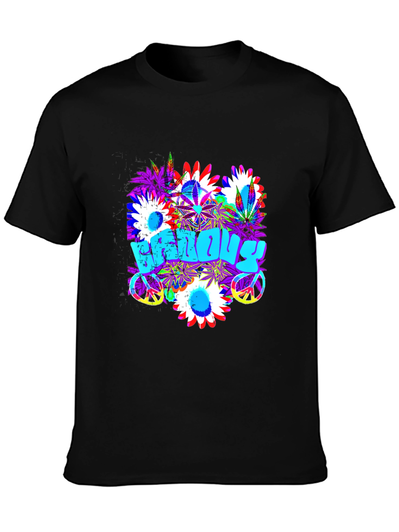 Groovy Vibes T-Shirt: Floral Peace Sign Design