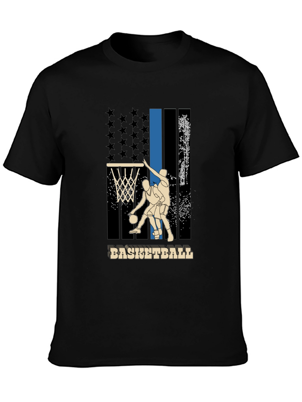 Basketball Graphic T-Shirt - Patriotic Design