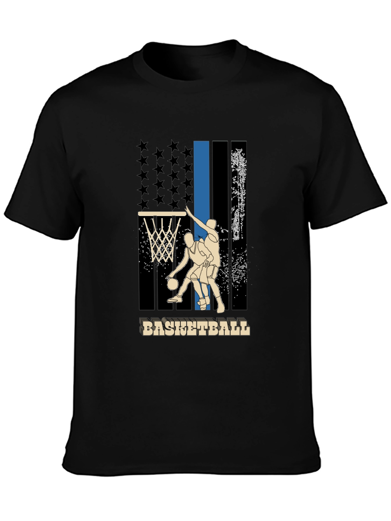 Basketball Graphic T-Shirt - Patriotic Design