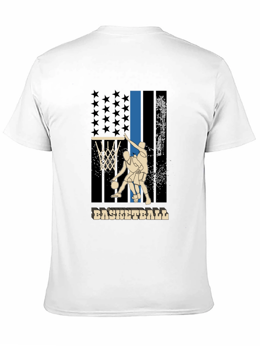 Basketball Graphic T-Shirt - Patriotic Design