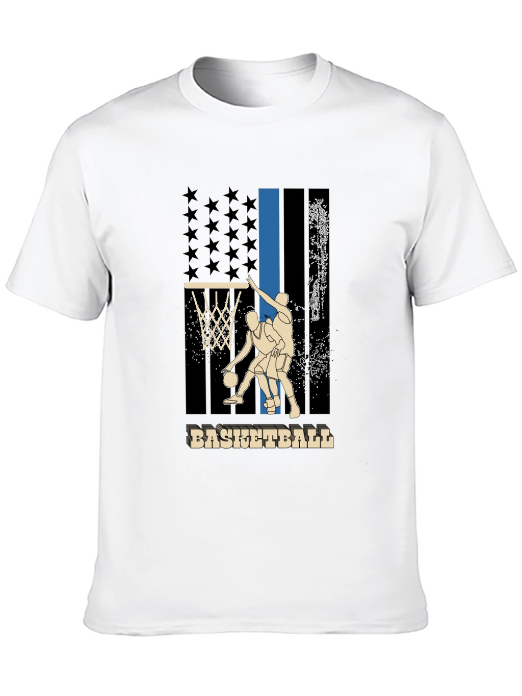 Basketball Graphic T-Shirt - Patriotic Design