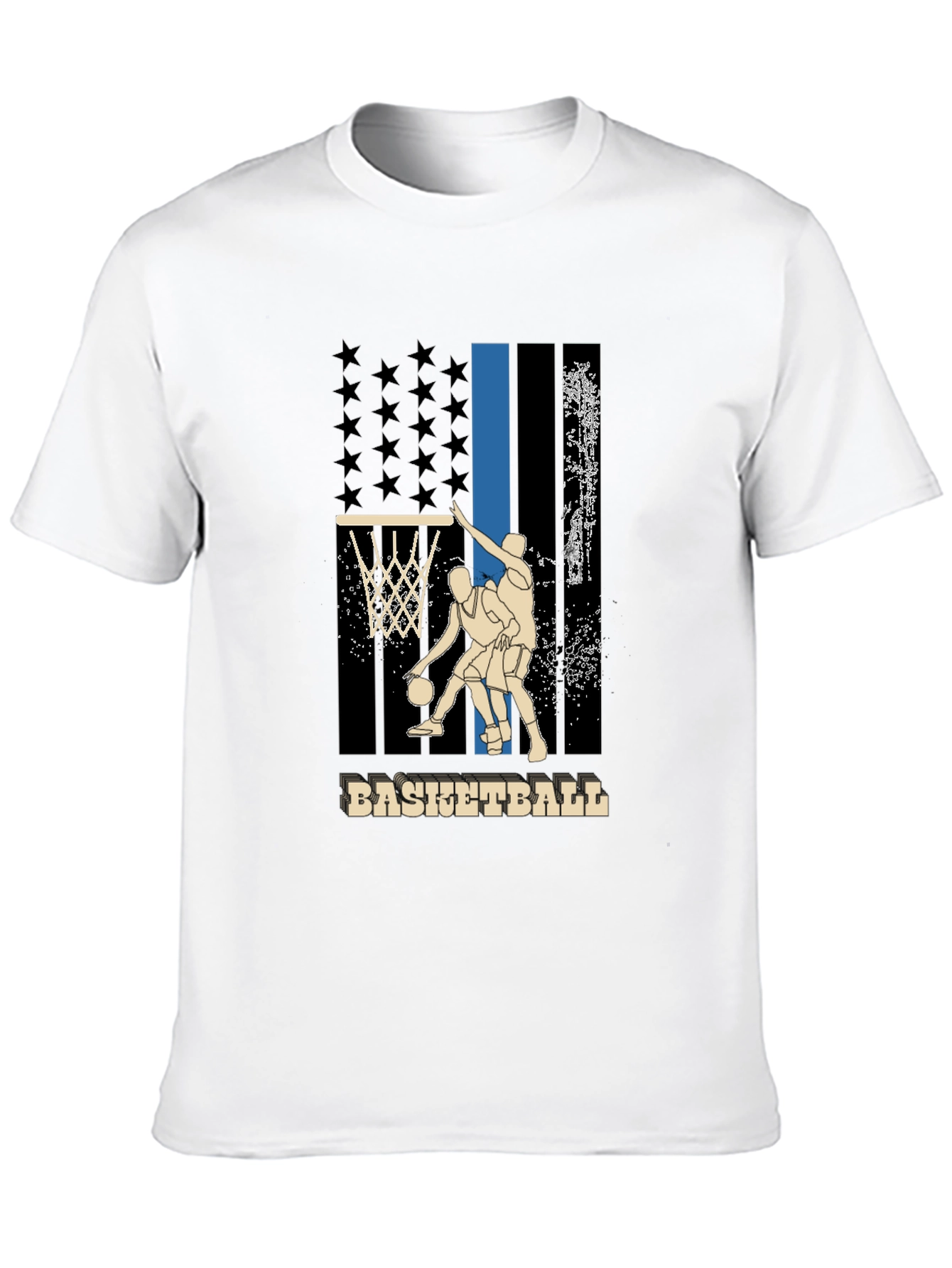 Basketball Graphic T-Shirt - Patriotic Design