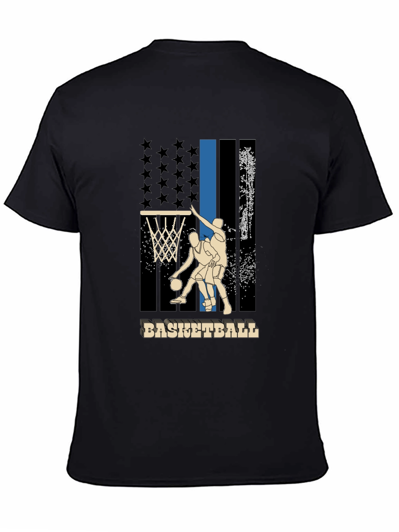 Basketball Graphic T-Shirt - Patriotic Design