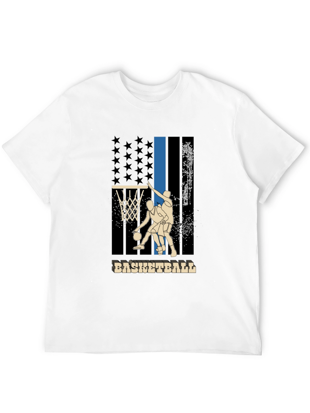 Basketball Graphic T-Shirt - Patriotic Design