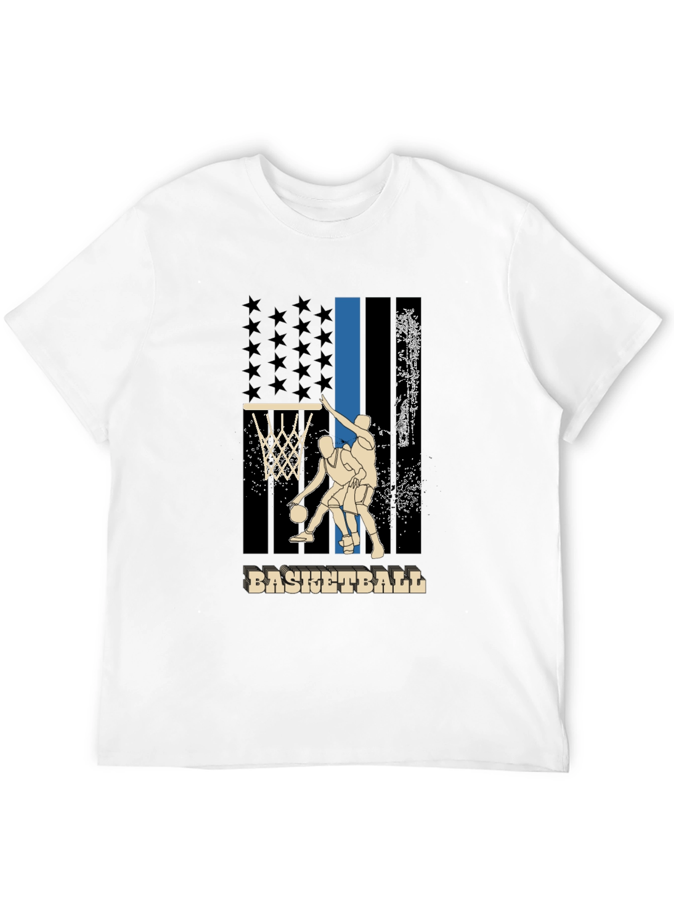 Basketball Graphic T-Shirt - Patriotic Design