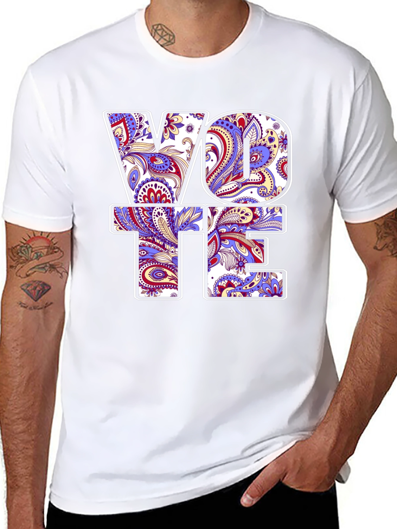 Vote Paisley Print Graphic Tee