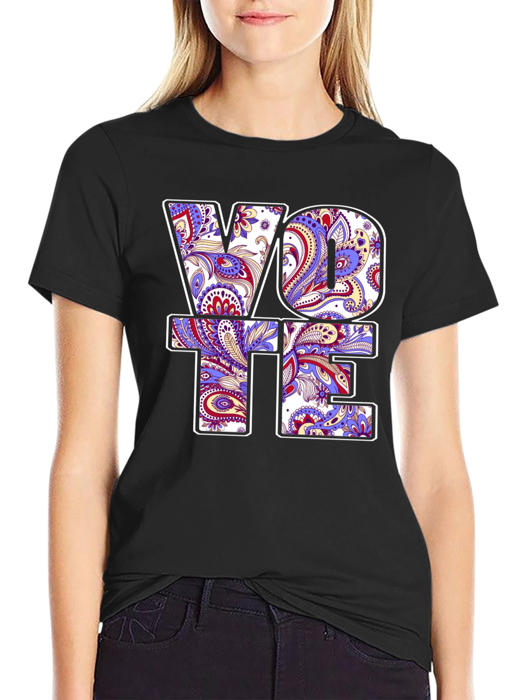 Vote Paisley Print Graphic Tee