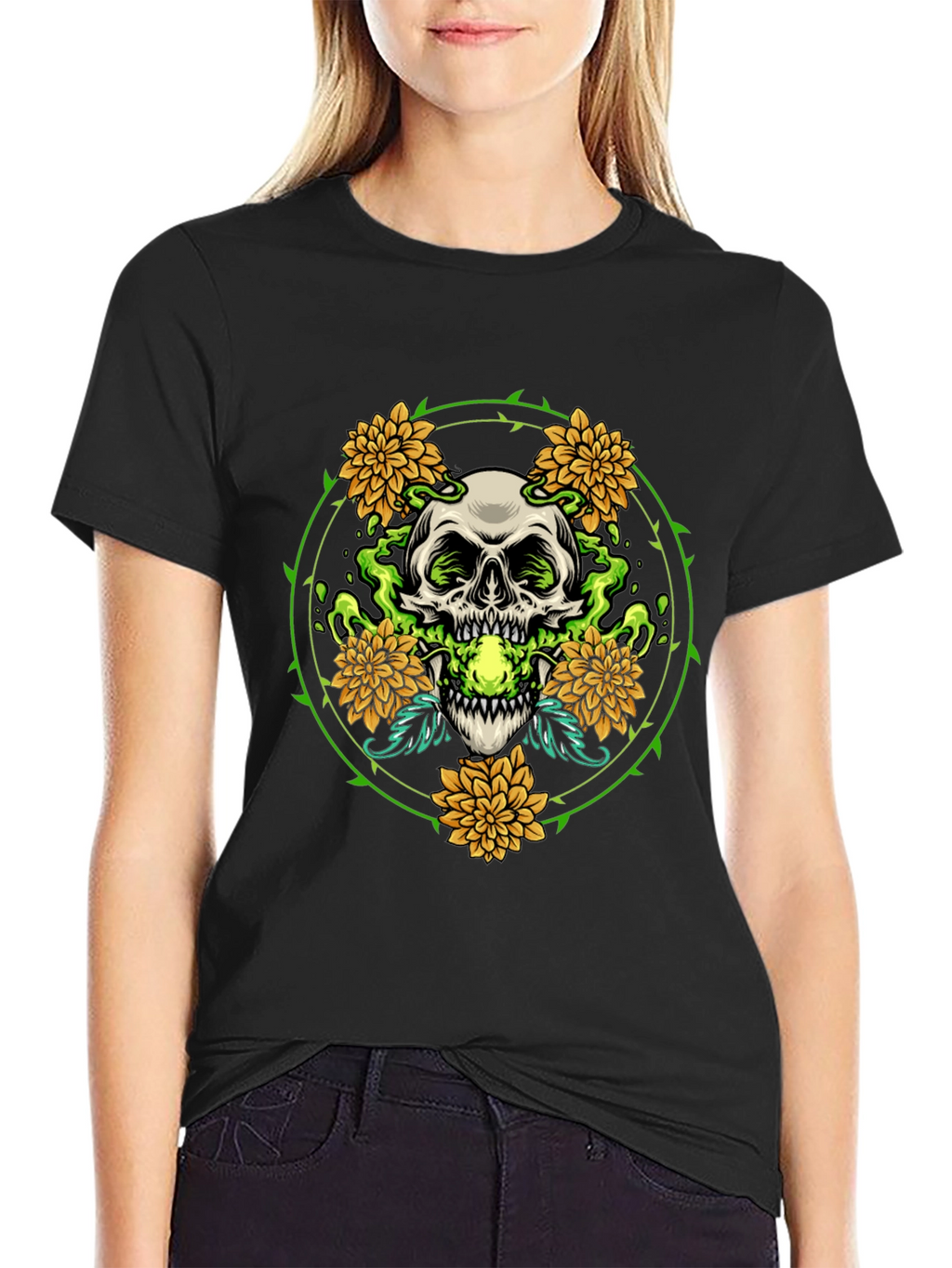 Skull & Flowers Graphic Tee