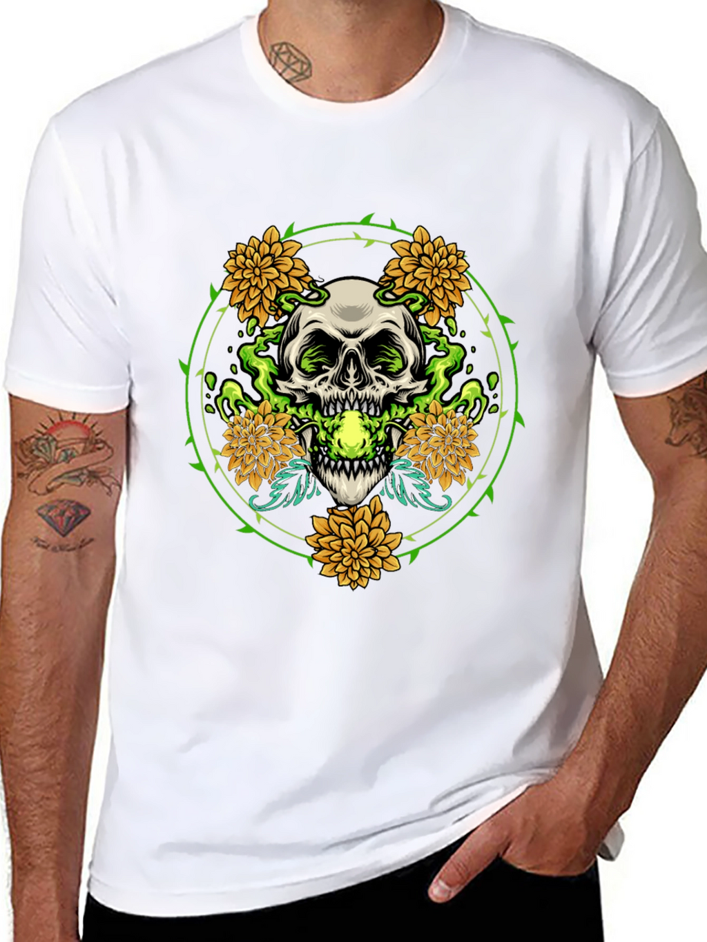 Skull & Flowers Graphic Tee