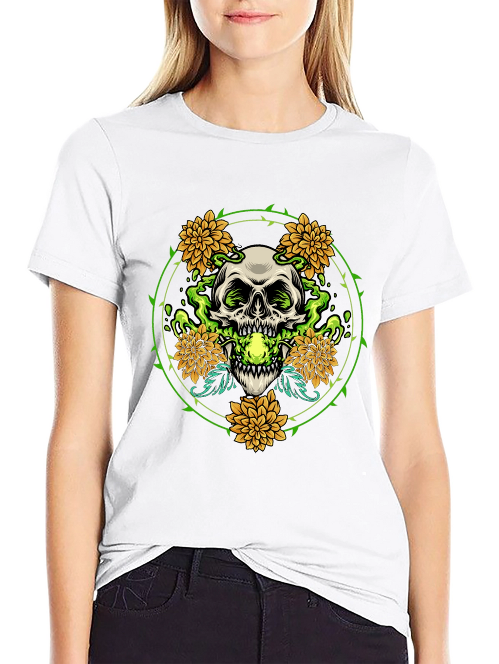Skull & Flowers Graphic Tee