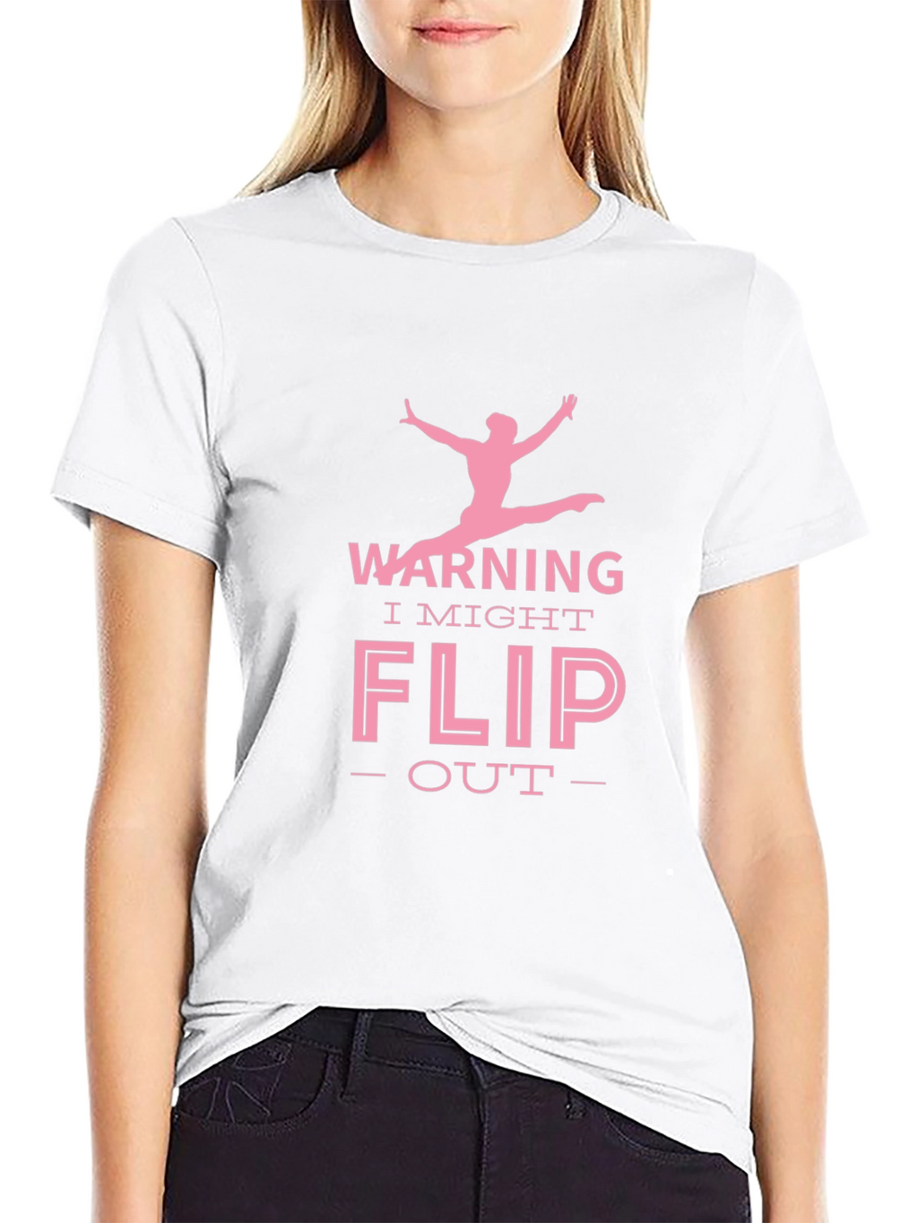 Warning I Might Flip Out Gymnast Black T-Shirt