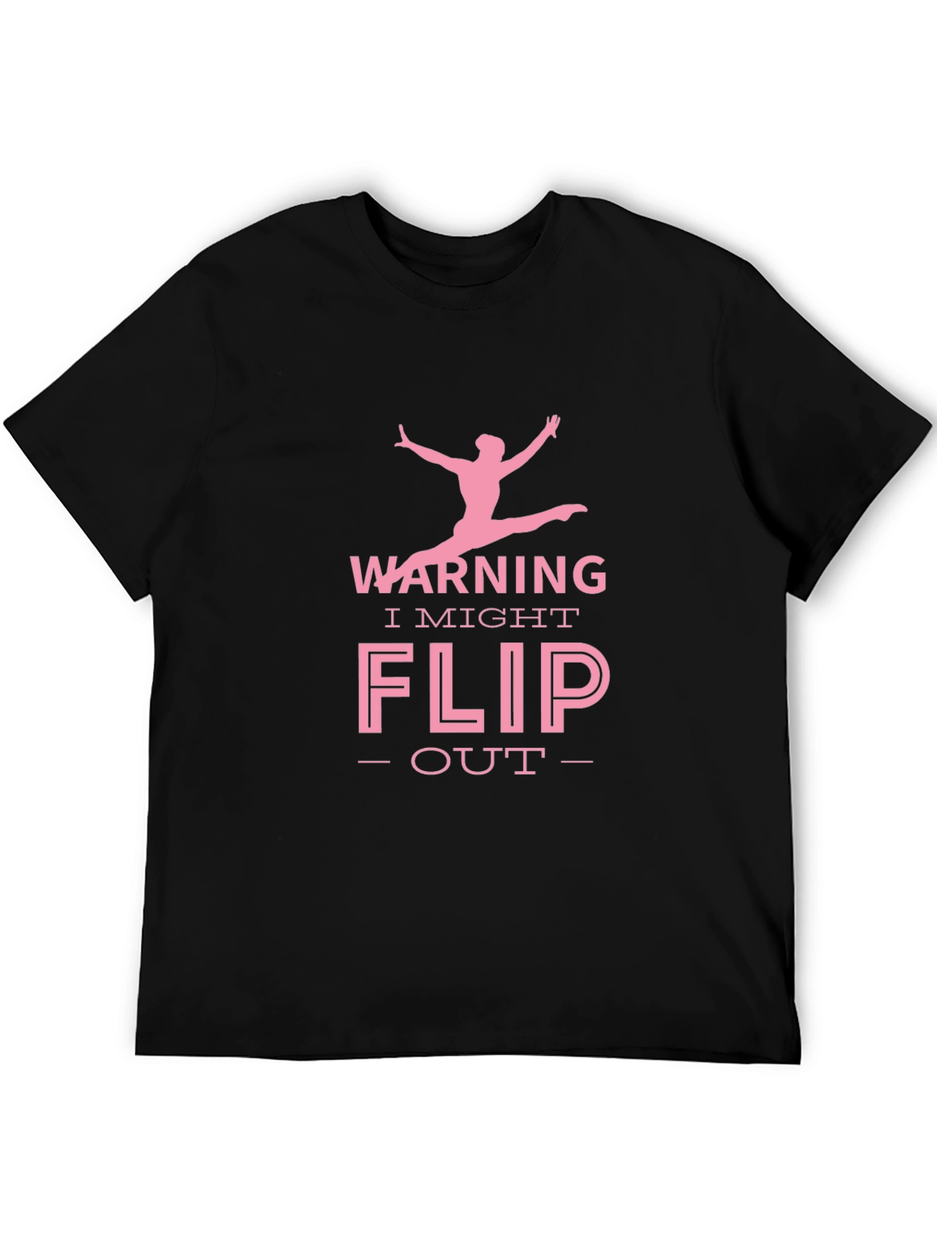 Warning I Might Flip Out Gymnast Black T-Shirt